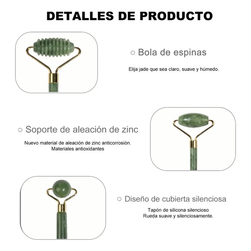 3pcs Rodillo De Masaje Facial De Jade Gua Sha Rejuvenece