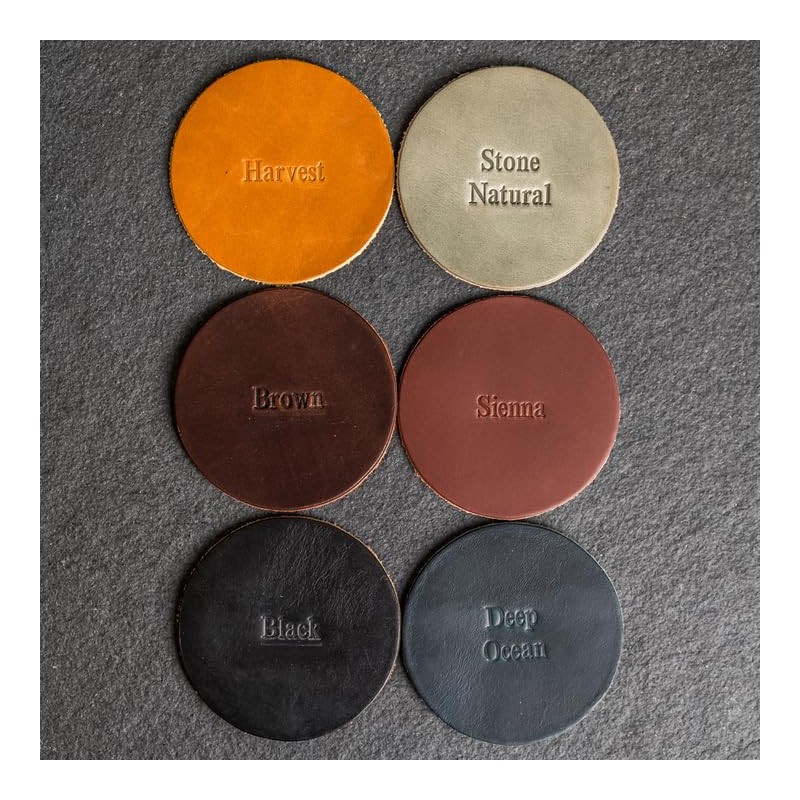 Texas Leather Coasters, Full Grain Leather, 4" Round, 1 pc
