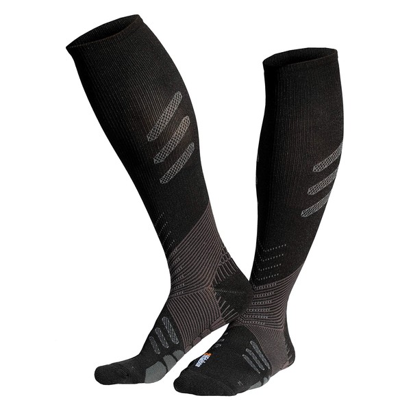 Vitalsox Sports Outdoor Compression Pair Equilibrium Socks, Black, Medium US
