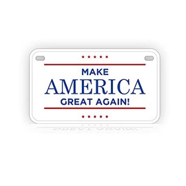 Classy Red White & Blue Make America Great Again Motorcycle-Sized License Plate MAGA Trump Mini Auto Tag