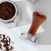 51mm Solid Aluminum Coffee Tamper, Wooden Handle Espresso Press Tamper
