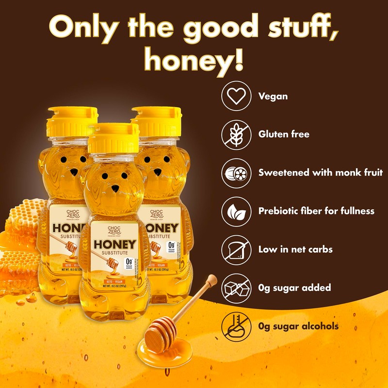 ChocZero Sugar Free Honey, 1:1 Natural Honey Equivalent, Same Sweetness