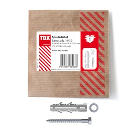 TOX 10 x 50 mm expansion dowels Barracuda screw, dowels with very high holding values for solid stone and concrete, 2 pieces in a resealable and environmentally friendly paper packaging, 013601081,