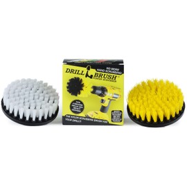 Hard Water Stain Remover - Grout Cleaner - Calcium, Mineral Deposits, Soap Scum, Rust - Drill Brush - 5-inch Spin Brush - Bathroom Accessories - Scrub - Bath Mat - Shower Door - Glass Cleaner