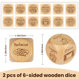 Couple Date Night Dice Ideas, Gifts for Men Women, Food Decision Dice Naughty Games, Anniversary Birthday Engagement Valentine's Day Gift for Boyfriend Girlfriend Husband Wife Groom Bride Him Her