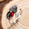 Feng Shui Ring, Pixiu Mani Mantra Protection Finger Ring Ruby