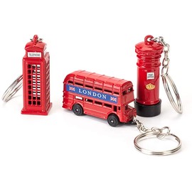Toysrex 3 PCS SET BRITISH MINIATURE LONDON KEY RING BRELOCK DIECAST METAL KEYCHAIN SOUVENIR GIFT