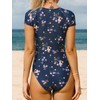 CUPSHE One Piece Swimsuit for Women High Neck Zipper Short