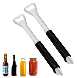 XQMMGO Adjustable Can Opener, Manual Lid Opener, Stainless Steel Jar Opener, 2-in-1 Adjustable Can Opener, Multifunctional Lid Opener for Seniors (Pack of 2)