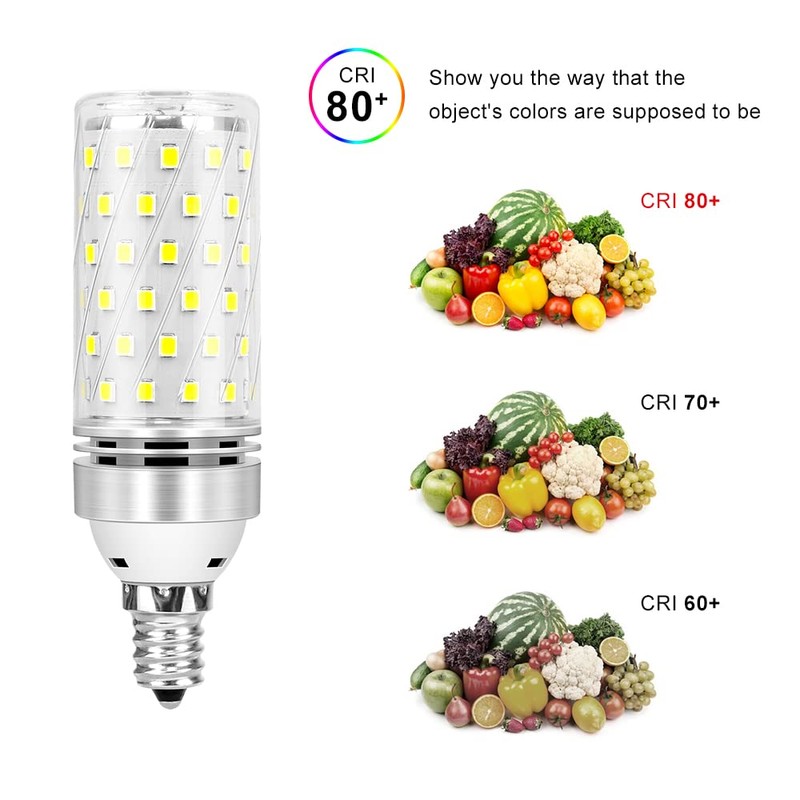 inShareplus E12 LED Bulbs, 12 Pack - Daylight 6000K, 16W