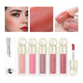 Liquid Blushes, Soft Cream Liquid Blush Makeup Wand, Lightweight Breathable Feel Liquid Blush for Cheeks, Waterproof Long-wearing, Natural Looking (5 color)