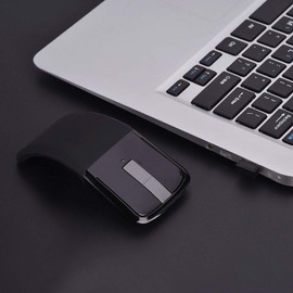 Vikye Bluetooth Arc Touch Maus, 2,4 GHz Faltbare Maus Arc Touch Maus Mäuse mit USB-Empfänger für PC, Laptop, Smart TV (Schwarz)