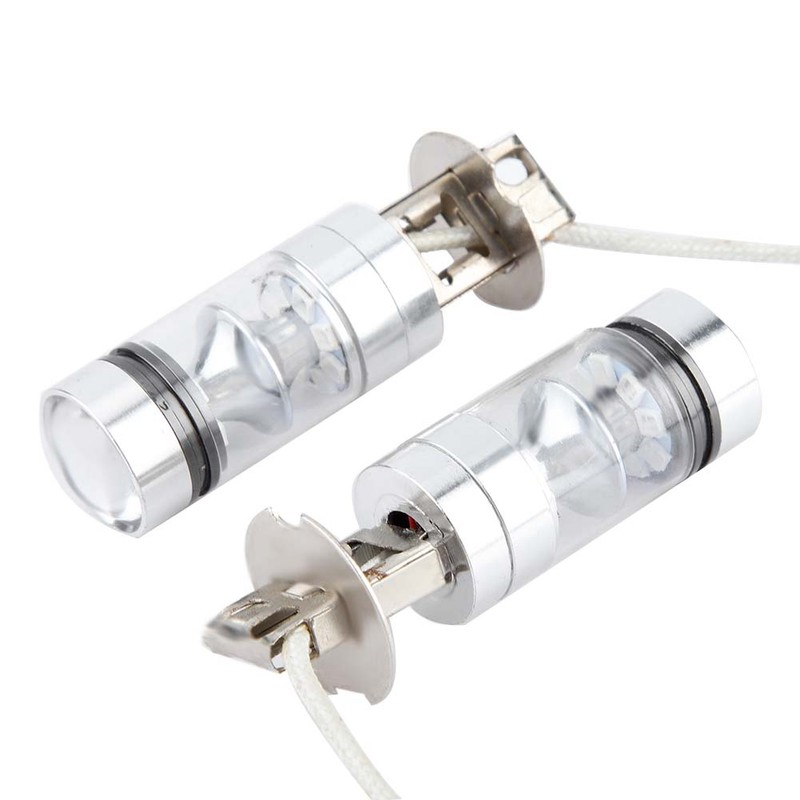 2x H3 6000K Blue 100W LED Headlight Bulbs Kit Fog
