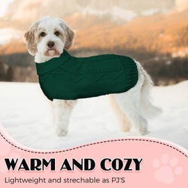 Dog Sweaters for Small Large Dogs Girl, Soft Warm Pup Dogs Shirt, Turtleneck Sweaters for Medium Large Dogs, Double Knitting Collar for Outdoor Playing, Warm Clothes (Dark Green, L)