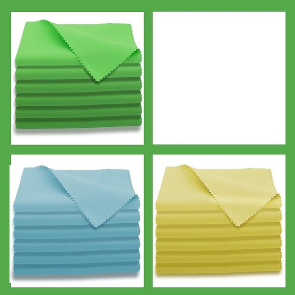 AAwipes Instruments Clean Cloths Microfiber Tricolor Set (6-Pack 12"x12" Cloths,