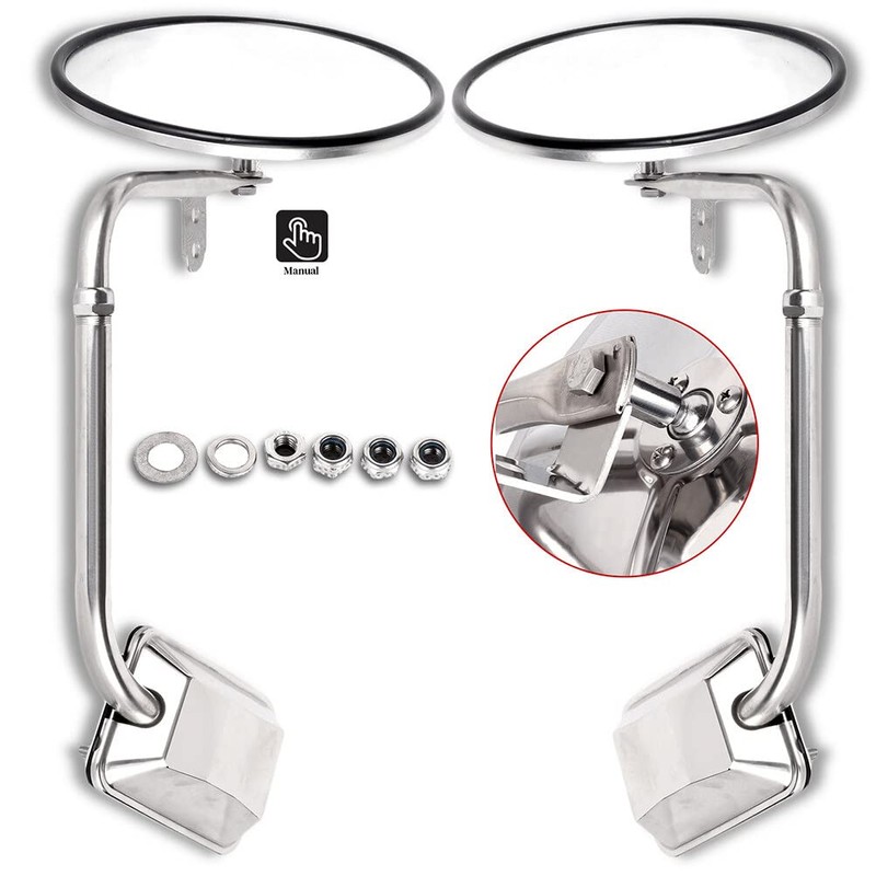 SCITOO Truck Hood Mirror Chrome Door Mounted fit for For