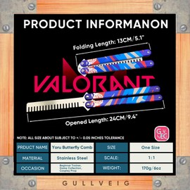 Gullveig Butterfly Knife Comb, Safe Training Tool, Yoru Comb, Cosplay Collection, Gamer Gift, 1 Piece