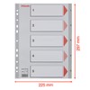 Esselte A4 1-5 Index, Heavy Duty Plastic, Grey
