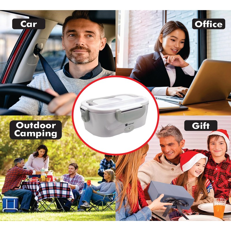 Purab Mart- Electric Lunch Box 60W Food Warmer Heater 12V/24V/110V