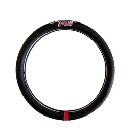 Lolosale Black Carbon Fiber Luxury Leather Chevy Camaro RS Steering Wheel Cover Auto Anti-Slip Protector 15''