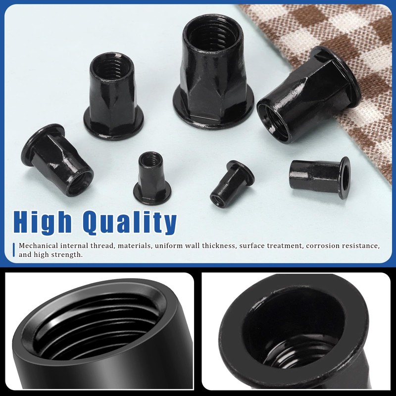 Glarks 250pcs Thread Half Hexagonal Rivet Nuts Set M3 M4