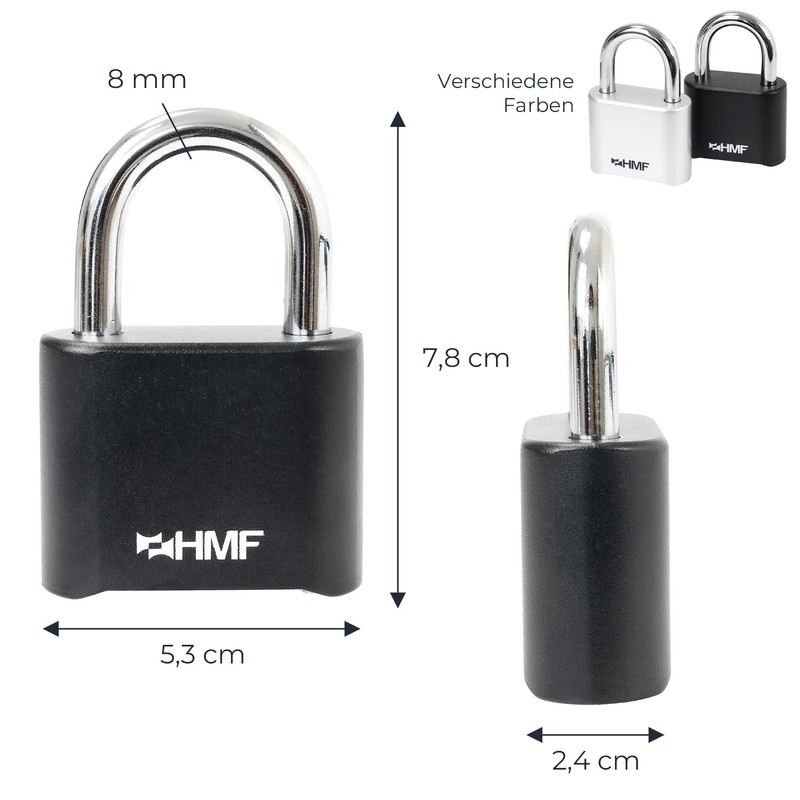 HMF Combination Padlock 3507-02 Heavy Duty Lock with 4 Digit