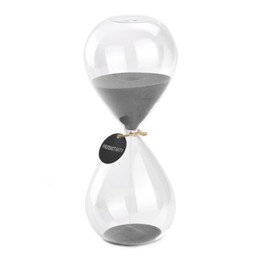 Hourglass Sand Timers - SWISSELITE Biloba Hourglass Sand Timer Inspired Glass/Home, Desk, Office Decor (8Inch-30Mins Gray)