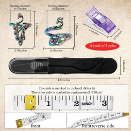 Sewing Set with Sewing Scissors Crochet ring Sewing Tape Measure Sewing Clips for Adults Beginner Stitch DIY Supplies