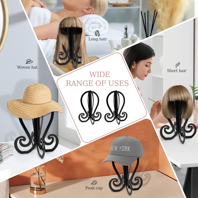 2 Pack Wig Head Stand Portable Collapsible Wig Holder With