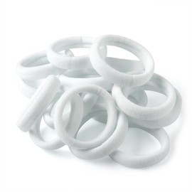Xima - 60 cintas elásticas de nailon para el pelo, sin arrugas, tela elástica grande, sin bucles, 60 unidades, color blanco (HT007-18))