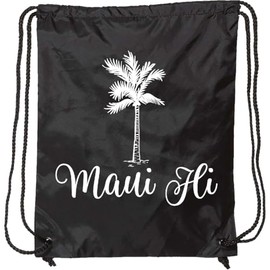 inktastic Maui Hawaii Tropical Vacation Travel Drawstring Bag Black 31d1a