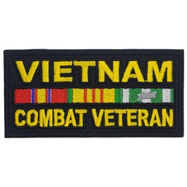 Vietnam Combat Veteran Service Ribbon Embroidered Patch - 3.5 X 1.75 Inch Hook Fastener Backing P670
