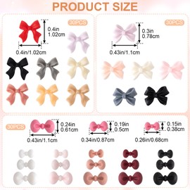 HINZIC 90Pcs Colorful Bow Nail Charm, 3 Styles Multiple Sizes Butterfly Nail Bows Glitter Rhinestones Acrylic Kawaii Valentines Wedding Prom Decoration for Women Scrapbook Envelope Cards Making