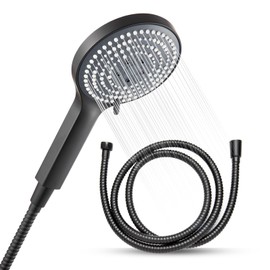 OFFO Handheld Shower Head Set, 6-Mode High Pressure Handheld Sprayer with 60 Inch Stainless Steel Shower Hose, High Flow Large Powerful Boosting Handheld Showerhead for Low Water Pressure, Matte Black