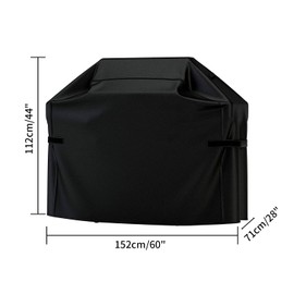 Grill Cover Outdoor BBQ Gas Grill Cover, All Weather Waterproof, Anti-UV, Rip-Proof, Snow, Adjustable Hem Drawstring, 60" W x 28" D x 44" H (Black)