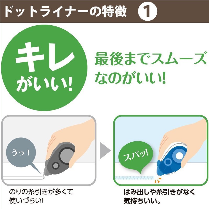 Kokuyo Dot Liner Long Refill Tape, Set of 2