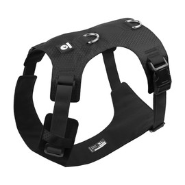 No-Pull Dog Harness, Heavy Duty Adjustable Harness with Soft Padding, Reflective Straps, Easy Control with D-Rings, Oxford Material, (Black, Large)