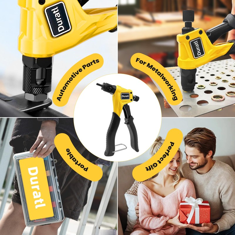 Duratl Rivet Nut Tool Kit, 8-Inch Hand Rivnut Tool for