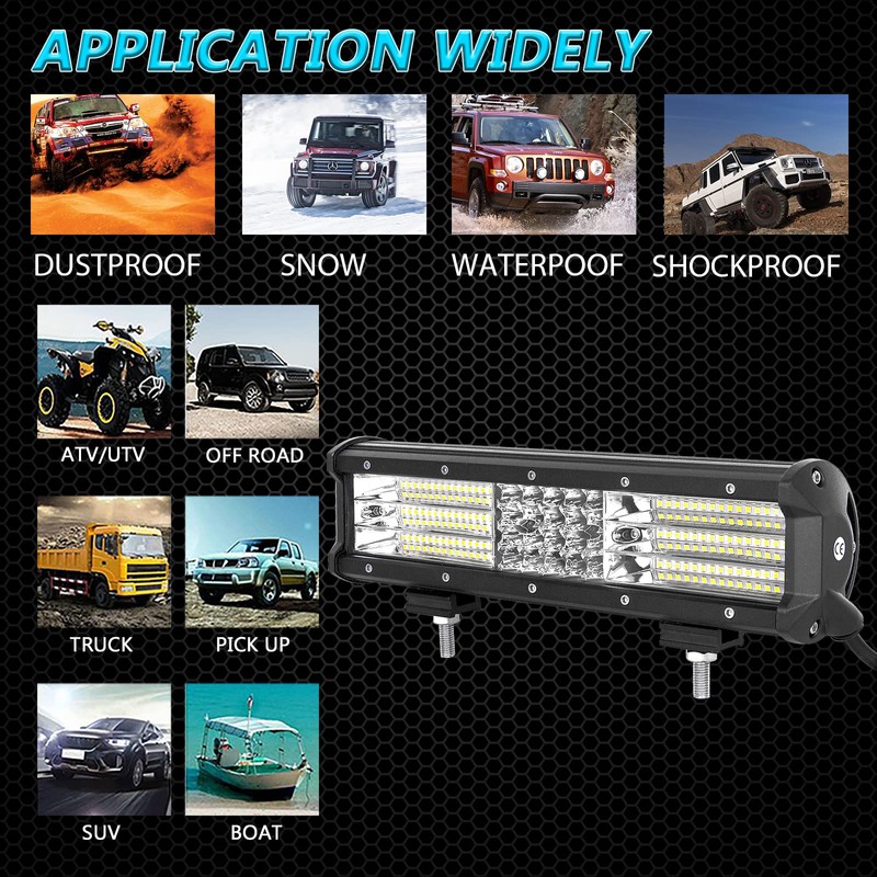 SKYWORLD 12" 330W Quad-Row Off Road LED Work Light Bar,