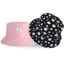 Bucket Hat Summer Reversible Travel Straw Fisherman Wide Brim Sun Protection Headwear Beach Summer Spring Costume Holiday Clothes, rose, M - L