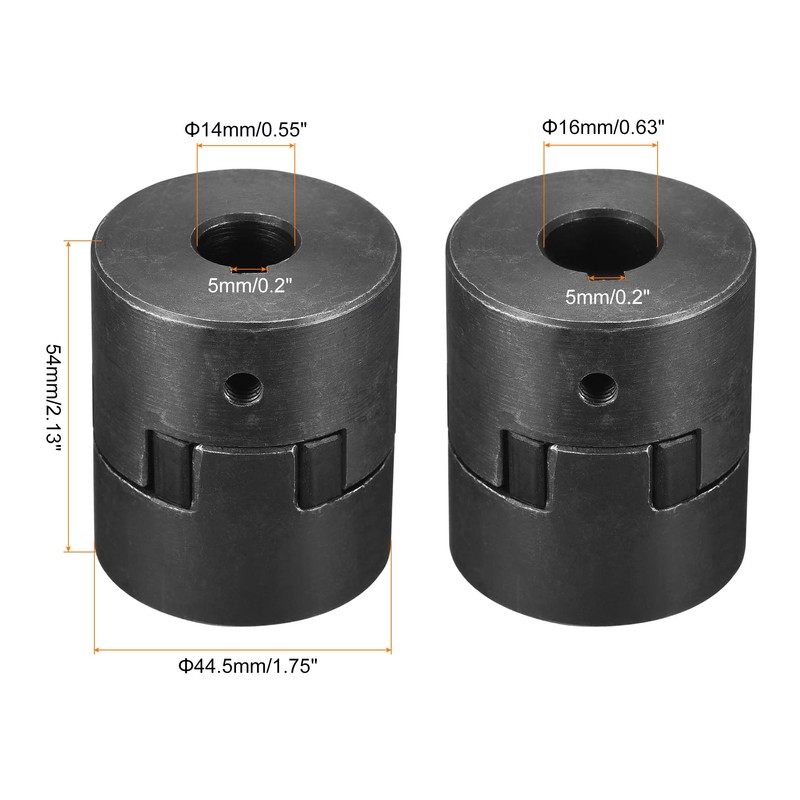 sourcing map Flexible Coupling Shaft 14 mm to 16 mm