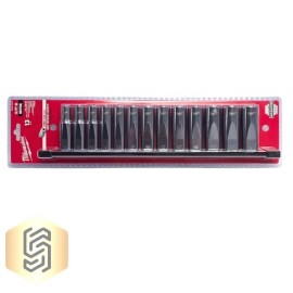 Milwaukee 48-22-9524 13-Piece 1/2” Drive 12-Point Deep Well Metric Socket Set