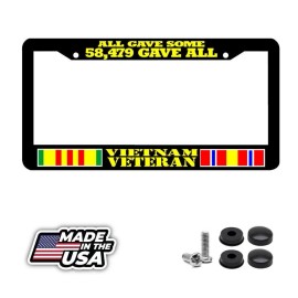 BLVD 58479 GAVE ALL VIETNAM VETERAN service ribbon Viet Nam war License Plate Frame