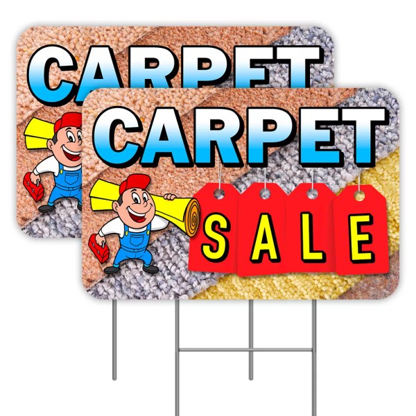 Vista Flags CARPET SALE 2 Pack Double-Sided Yard Signs 16"