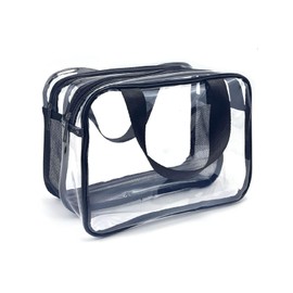 Zcbzbn Transparent Cosmetic Bag, Double Layer Large Waterproof Travel Toiletry Bag, Portable PVC with Handle Storage Bag, Wet and Dry Swimming Gym Storage Bag for Women, Men, transparent, simplicity