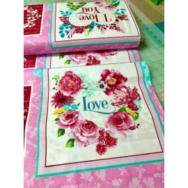 Henry Glass & Co. Love Letters Fabric Panel by Henry Glass