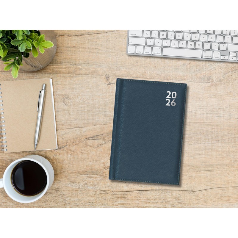2026 A4 Diary Week To View - Navy Blue Faux