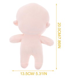 Veemoon Blank Plush Doll, 20CM Unfinished Rag Doll for DIY Dress up Humanoid Stuffed with Smooth Surface Soft and Safe for Imaginative Play and Hands Learning