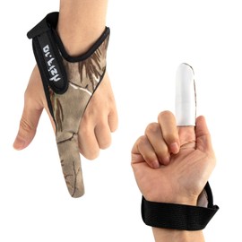 Dr.Fish 2 Pieces Fishing Gloves Casting 2 Finger Index Finger Stall Protector Anti-Slice Saltwater Trolling Surf Fishing Braid Line Anti-Slip Cooftable Woolen Size S
