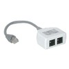 PCCONNECT Life-time 2-Port RJ45 Splitter/Combiner Cable, Gray 6-Inch
